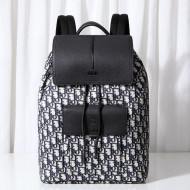 Dior Men's Motion Backpack in Black Oblique Jacquard and Grained Calfskin 2020