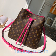 Louis Vuitton Neonoe MM Bucket Bag M43570 Monogram Canvas/Hot Pink 2020