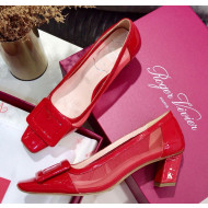 Roger Vivier Patent Calfskin & Mesh Belle Vivier Net Pumps Red 2020