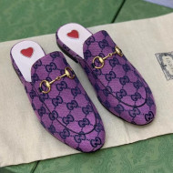 Gucci GG Canvas Princetown Slipper with Horsebit Purple 2021