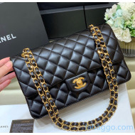 Chanel Quilted Lambskin Medium Classic Flap Bag A01112 Original Quality Black/Gold 2021 