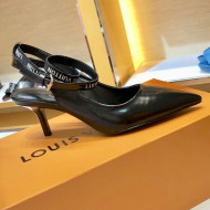 Louis Vuitton Call Back Mid-Heel Open-back Pump 1A4WXM Black 2019