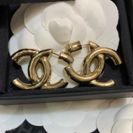 Chanel CC Stud Earrings Gold 2021 49