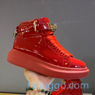 Alexander McQueen Patent Leather Sneakers with Lock Charm Red 2020 (For Women and Men)