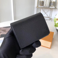 Louis Vuitton Taiga leather Enveloppe Carte De Visite M64021 Noir 2017