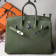 Hermes Original Togo Leather Birkin 25/30/35 Handbag Army Green (Silver-tone Hardware)