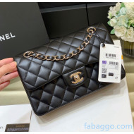 Chanel Quilted Lambskin Small Classic Flap Bag A01113 Origiinal Quality Black/Silver 2021 