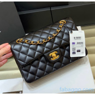 Chanel Quilted Lambskin Small Classic Flap Bag A01113 Black/Gold Origiinal Quality 2021 