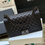 Chanel Quilted Original Haas Caviar Leather Medium Boy Flap Bag All Black (Top Quality)