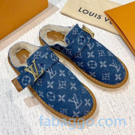 Louis Vuitton LV Cosy Monogram Denim Mules Dark Blue 2020 (For Women and Men)