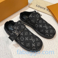 Louis Vuitton LV Cosy Monogram Denim Mules Black 2020 (For Women and Men)