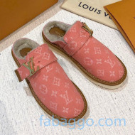 Louis Vuitton LV Cosy Monogram Denim Mules Pink 2020 (For Women and Men)