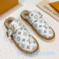 Louis Vuitton LV Cosy Monogram Canvas Mules White 2020 (For Women and Men)