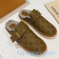 Louis Vuitton LV Cosy Monogram Canvas Mules Taupe Brown 2020 (For Women and Men)