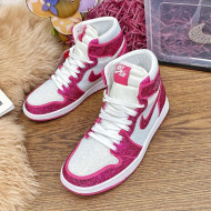 Nike Air Jordan Crystal Allover High-top Sneakers Hot Pink 2020 (For Women and Men)