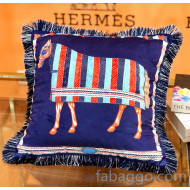 Hermes Horse Throw Pillow 45x45cm H2082418 Deep Blue 2020