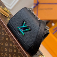 Louis Vuitton Twist Mini Bag in Iridescent Black Taurillon Leather M58597 2021