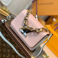 Louis Vuitton Twist PM Bag in Pink Epi Leather with Stones M58566 2021