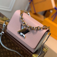 Louis Vuitton Twist MM Bag in Pink Epi Leather with Stones M58715 2021