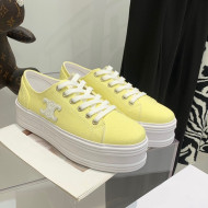 Celine Canvas Flatform Low-top Sneakers Yellow 2022 032403