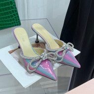 Mach & Mach Rainbow Mules with Crystal Bow 8.5cm Purple/Pink 2022