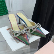 Mach & Mach Rainbow Mules with Crystal Bow 8.5cm Dark Green 2022