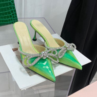 Mach & Mach Rainbow Mules with Crystal Bow 8.5cm Bright Green 2022