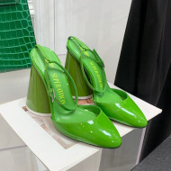 The Attico Luz Patent Leather High Heel Open Pumps 9.5cm Green 2022