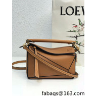 Loewe Puzzle Mini Bag in Litchi-Grained Calfskin Clay Brown 2022 10173