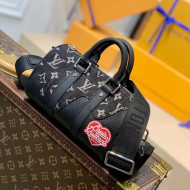 Louis Vuitton Men's Monogram Drip Keepall XS Bag M81011 Black 2021 