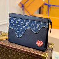 Louis Vuitton Pochette Voyage MM Monogram Drip Pouch M45961 Blue 2022 