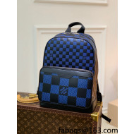 Louis Vuitton Campus Backpack Bag in Damier Leather N50021 Navy Blue/Black 2022