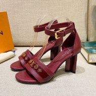 Louis Vuitton Silhouette Leather Sandals 8cm 1A958C Burgundy 2022