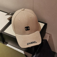 Chanel Canvas Baseball Hat Beige 2022 040199