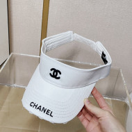 Chanel Canvas Visor Hat White 2022 0401105