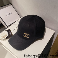 Chanel Sequins CC Canvas Baseball Hat Black 2022 0401122