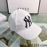 New York x Gucci GG Canvas Baseball hat White 2022 0401157