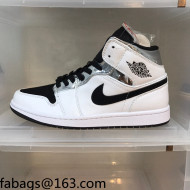 Nike Air Jordan AJ1 Mid-top Sneakers White/Black 2021 112369