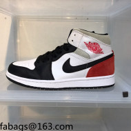 Nike Air Jordan AJ1 Mid-top Sneakers White/Red 2021 112372