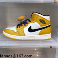 Nike Air Jordan AJ1 Mid-top Sneakers Yellow 2021 112362