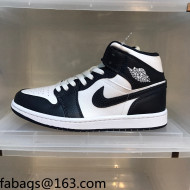 Nike Air Jordan AJ1 Mid-top Sneakers Black/White 2021 112365