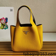 Prada Flou Leather Tote Bag 1BG335 Yellow 2021 