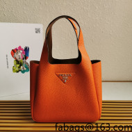 Prada Flou Leather Tote Bag 1BG335 Orange 2021 