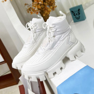 Prada Cloudbust Thunder Sequin Sneakers/Ankle Boots All White 2021 27