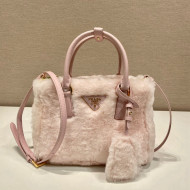  Prada Galleria Shearling Mini Bag 1BA906 Pink 2023