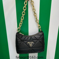  Prada Lambskin Shoulder Bag 1BC157 Black 2023 