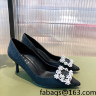 Roger Vivier Sequins Crystal Buckle Pumps 6.5cm Black 2022 23