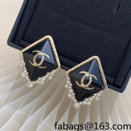 Chanel Stud Earrings Black 2022 031173