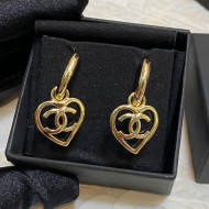 Chanel Love Short Earrings Gold 2022 031159