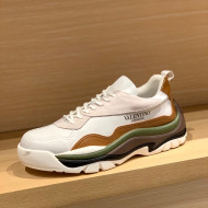 Valentino Gumboy Calfskin Sneakers White/Tan Brown 2022 032649